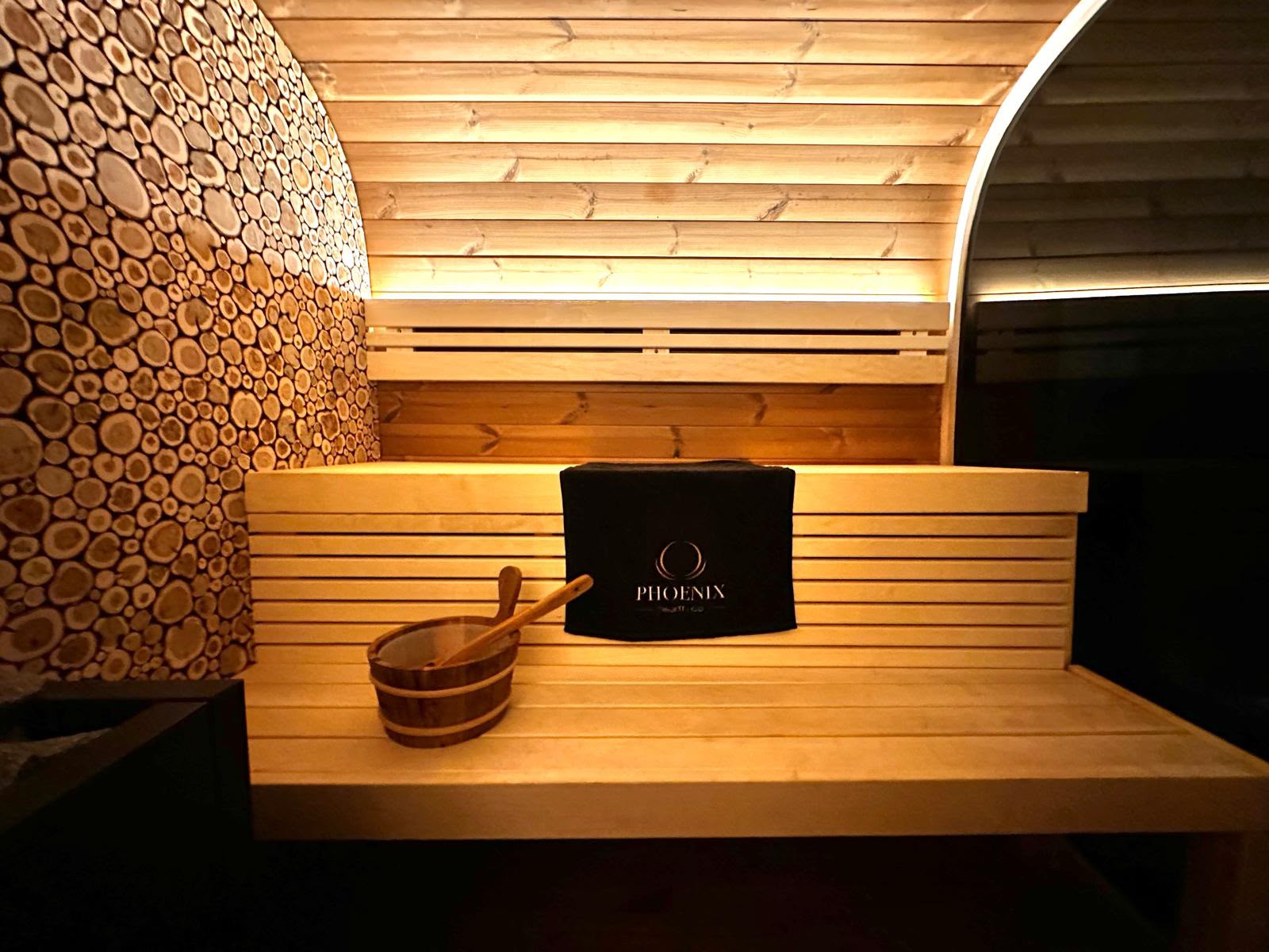 Finnish sauna bench